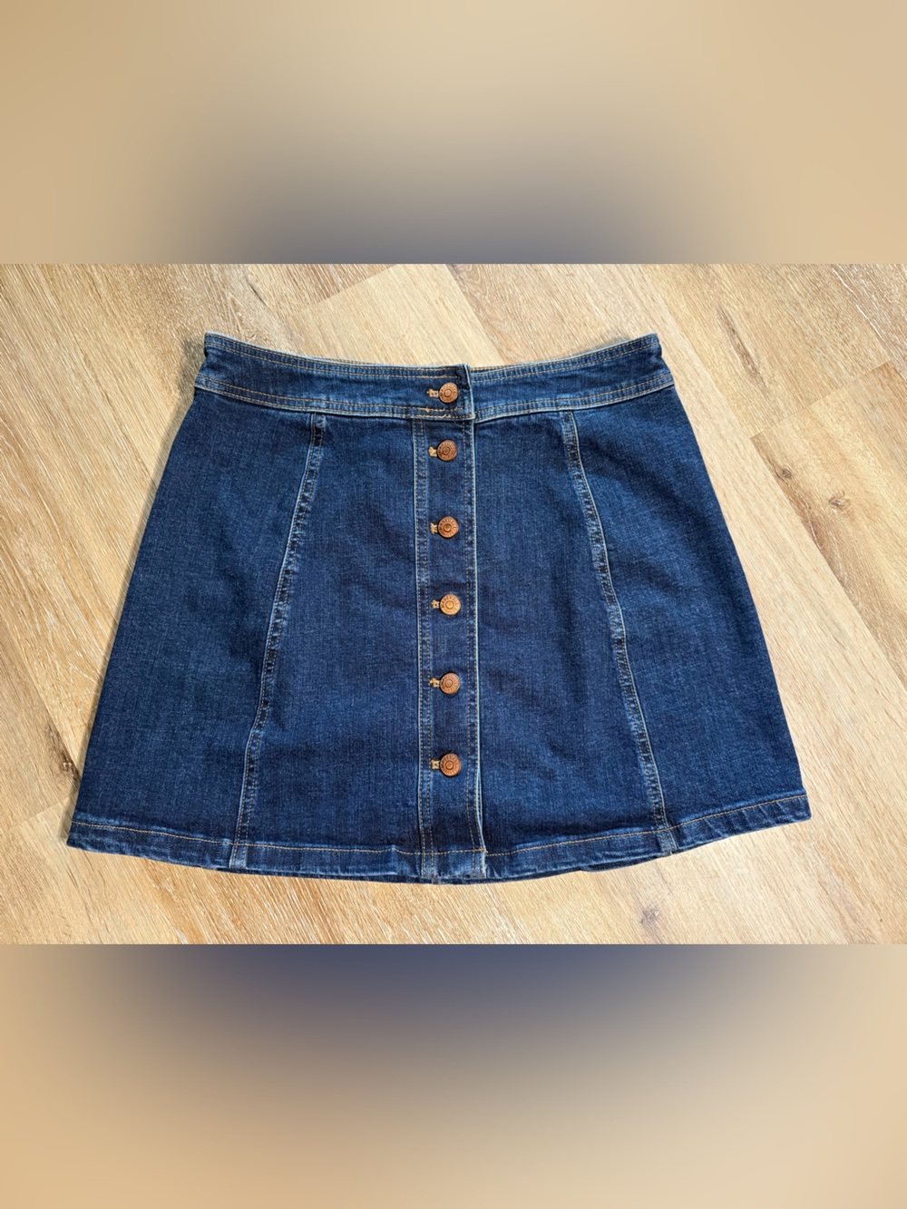 Madewell Dark Blue Denim Button-Front Mini Skirt Size 8 Great Condition